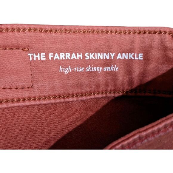 AG Adriano Goldschmied The Farrah Skinny Ankle High-Rise Red Coated Jeans 26R - Picture 6 of 8